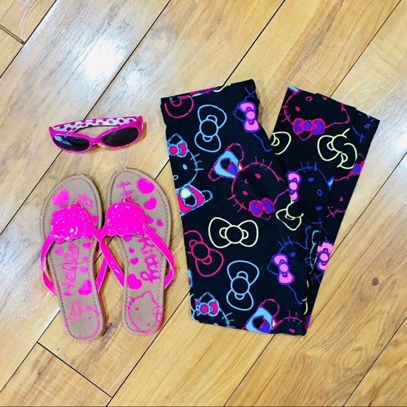 Hello kitty leggings sunglasses shoes —summer girl outfit - cats - neon … - Picture 2 of 4